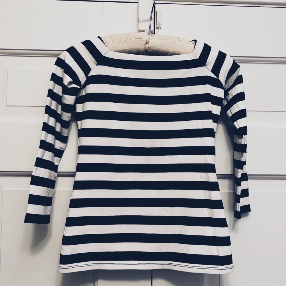 NWT! J. Crew Structured Boatneck Striped Tee